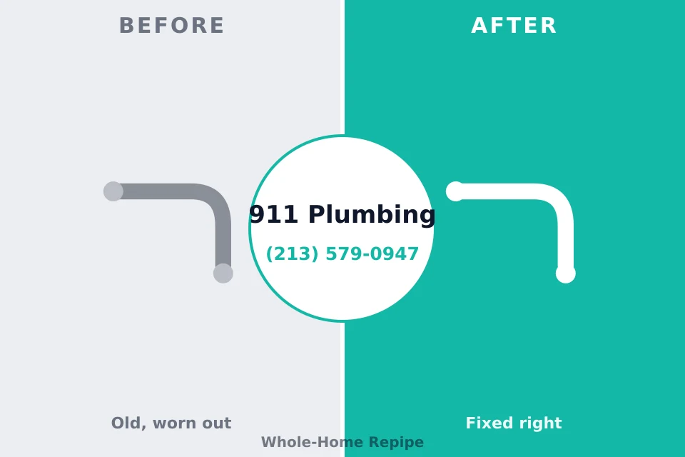 Before and after: plumbing repair Flomaton, AL